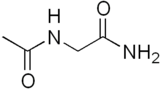 Skeletal formula of N-acetylglycinamide