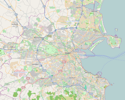 Map of Dublin with the 1994 UEFA European Under-16 Championship venues