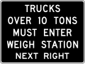 R13-1 Black weigh station sign