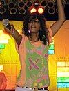 M.I.A. performs in concert.