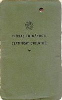 Nansen passport cover, Police office, Prague, 1930