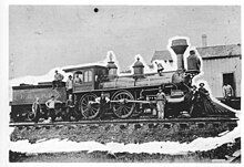 Rochester and Pittsburgh Engine 2, the "Salamanca", originally built in 1873 for the Rochester and State Line, photographed in 1881 in Salamanca