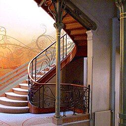 Exposure of structural elements – Hôtel Tassel, Brussels, by Victor Horta (1892–1893)