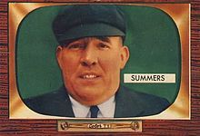 Portrait of Bill Summers on a baseball card