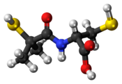 Ball-and-stick model of the bucillamine molecule