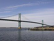 The Mount Hope Bridge, connecting Portsmouth with Bristol, Rhode Island