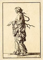 Standing Female Figure Carrying a Lamp. Etching. Florence, 1728.[L]