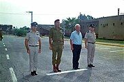 Amos Lapidot (right) beside Yitzhak Rabin 1984 on Tel Nof Airbase