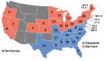 Electoral map, 1888 election