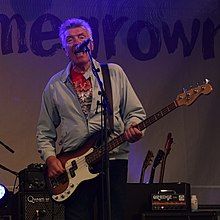 Bradley performing with The Undertones in Newcastle, County Down in 2022.