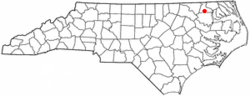 Location of Ahoskie, North Carolina