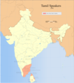 Image 2Distribution of Tamil speakers in South India and Sri Lanka (1981) (from Tamils)