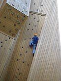 Wood climbing wall