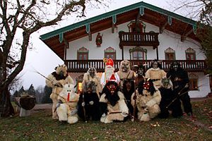 St. Nikolaus with 12 Straggele in Berchtesgadener Land, Germany (2016)