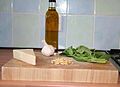 Ingredients for making Pesto.