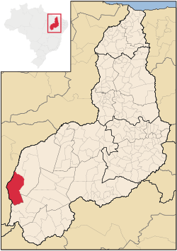 Location in Piauí and Brazil