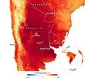 Image 4Heat wave intensification. Events like the 2022 Southern Cone heat wave are becoming more common. (from Climate change)