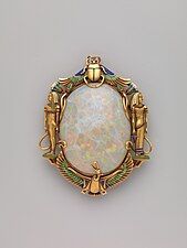 Brooch, by Marcus & Co, c.1900, gold, opal, and enamel, Metropolitan Museum of Art