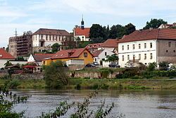 View towards Chvatěruby across the Vltava River