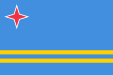 Flag of Aruba, Netherlands (bar gemel or, as fess en divise voided, barrulets 1/18th field)