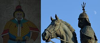 Two renditions of General Kang's face found at the shrine.