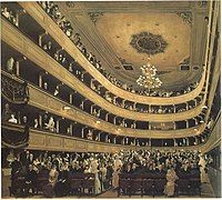 Gustav Klimt: Auditorium in the Old Burgtheater, 1888–9 (not in exhibition).