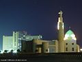 King Abdullah University Hospital which is the hospital of JUST and the mosque of the university at night - Photo by Aymx