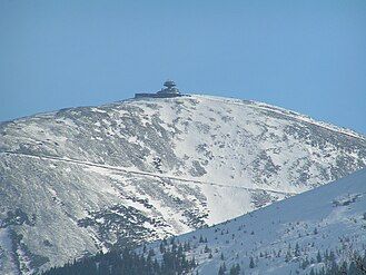 Sněžka - the highest summit next to the trail