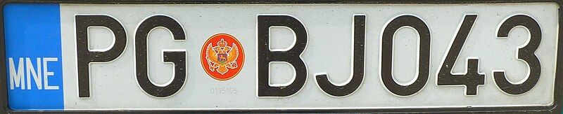 File:License plate Montenegro.jpg