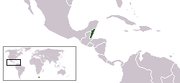 Locator map for Belize