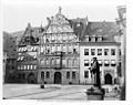 South facade and neighboring buildings on Aegidienplatz (on the left the Black Peller House), photo (1860–1890)