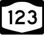 New York State Route 123 marker