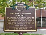 Barney historical marker in Cooper Park, downtown Dayton.