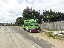 A Jucy Camper Van at the ninety mile beach, New Zealand