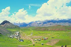 A view of Qaqlasht meadows photographed c. 2016