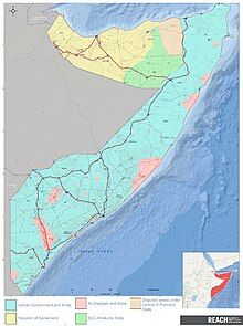 SVG map showing relative control of the central government, Somaliland, and other actors