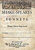 Title page of first edition of Shakespeare's sonnets