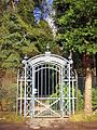 Wrought iron entrance gate to the garden (Photographed from the road side)