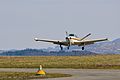 Beechcraft Bonanza 4 seater landing in Ecuvillens Switzerland