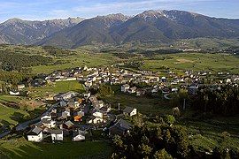 An aerial view of La Llagonne