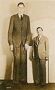 Robert Wadlow with his normal size father