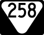 State Route 258 marker