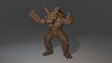 3D model of an armadillo action figure