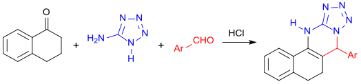 File:1-Tetralon Multikomponentenreaktion.svg