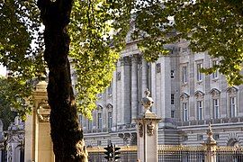 Buckingham Palace, as seen from Green Park