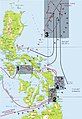 The four main actions in the Battle of Leyte Gulf: 1 Battle of the Sibuyan Sea 2 Battle of Surigao Strait 3 Battle off Cape Engaño 4 Battle off Samar. Leyte Gulf is north of 2 and west of 4. The island of Leyte is west of the gulf.