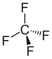 Skeletal structure of tetrafluoromethane.