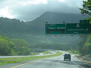 Interstate H3 on the island of O'ahu, Hawai'i