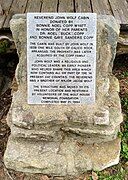 Plaque at John Wolf Cabin