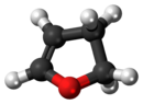 Ball-and-stick model of the 2,3-dihydrofuran molecule